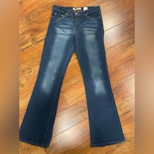 Womens Juniors Y2K paris blues 11 sandblasted indigo blue jeans denim